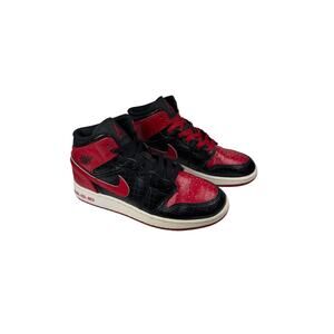 Nike Air Jordan 1 Mid SS "Black + Red = Bred" colorway 5.5Y